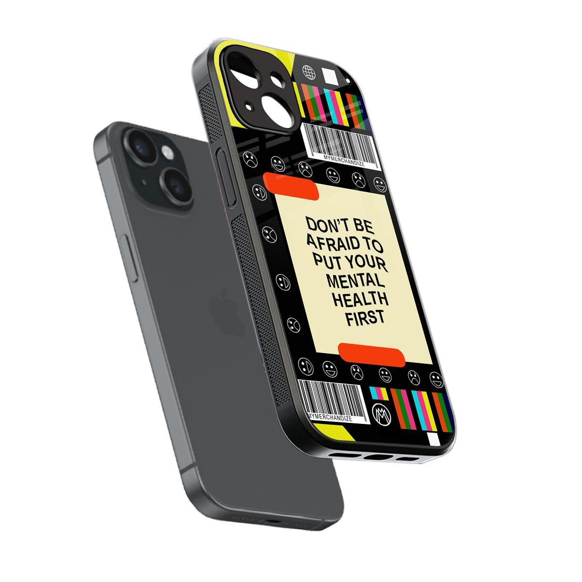 mental health back phone cover | glass case for iphone 15