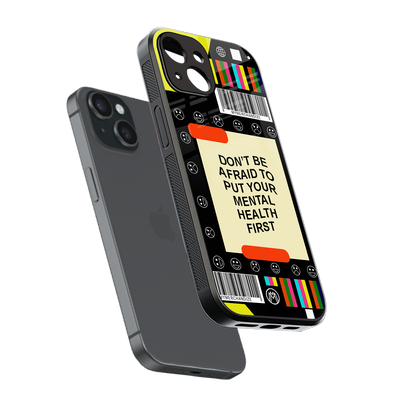 mental health back phone cover | glass case for iphone 14