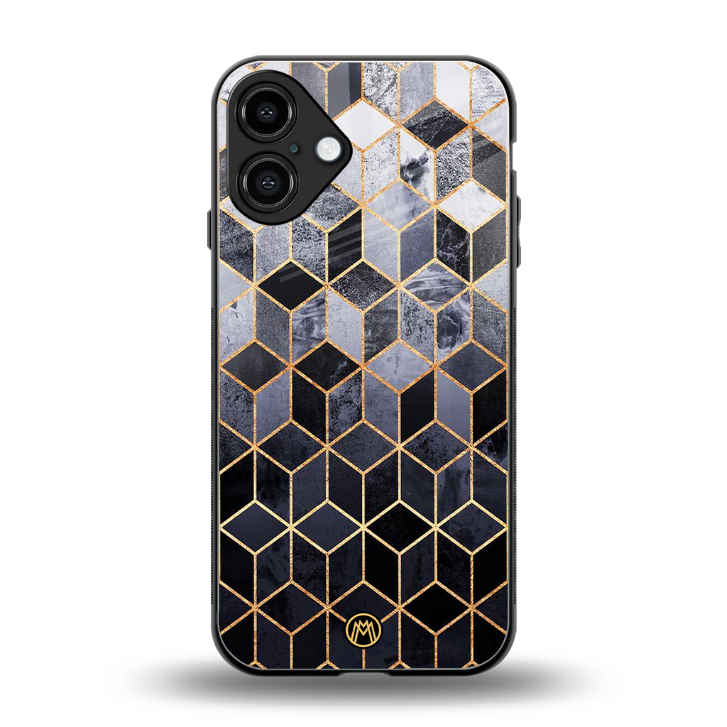 mermaid skin grey edition back phone cover | glass case for iphone 16 plus