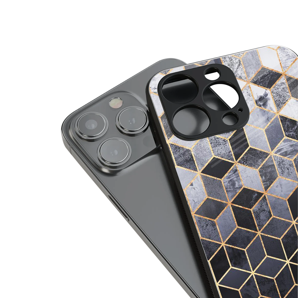 mermaid skin grey edition back phone cover | glass case for iphone 15 pro