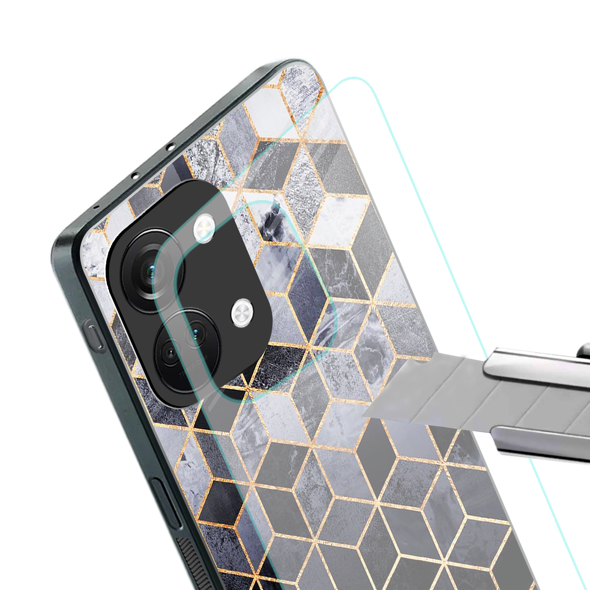 mermaid skin grey edition back phone cover | glass case for oneplus nord 3