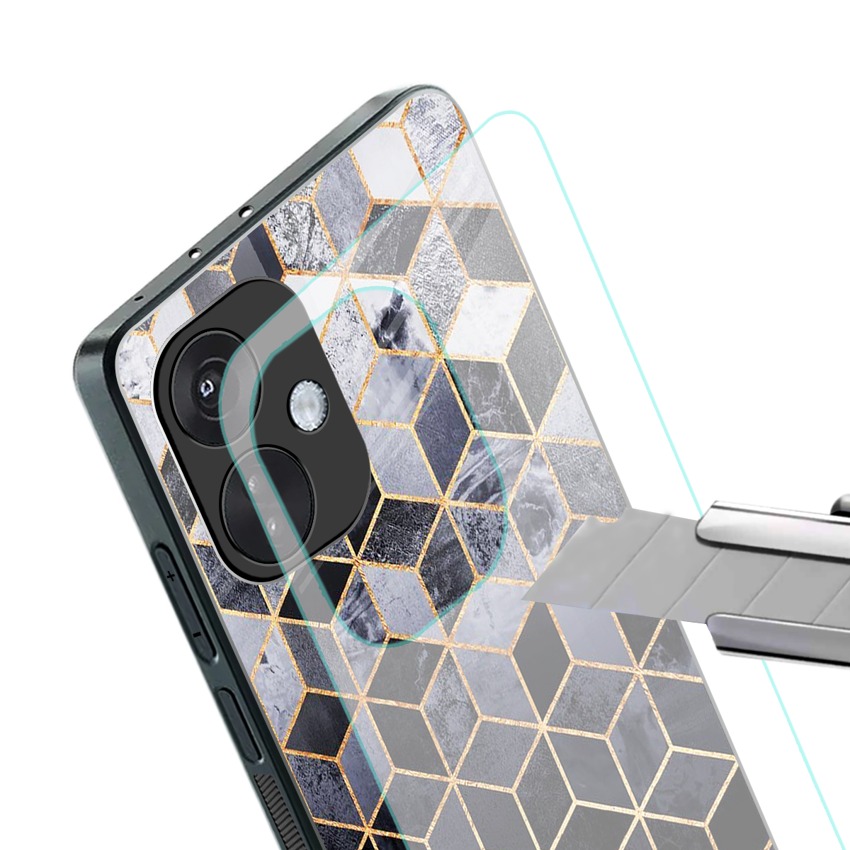 mermaid skin grey edition back phone cover | glass case for oneplus nord ce 3