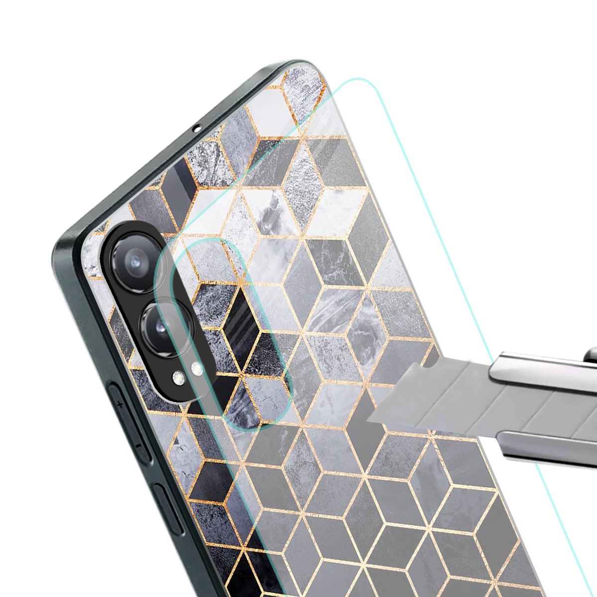 mermaid skin grey edition back phone cover | glass case for oneplus nord ce 4 lite