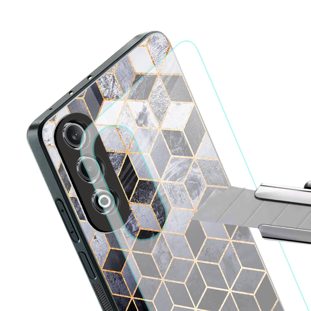 mermaid skin grey edition back phone cover | glass case for oneplus nord ce 4