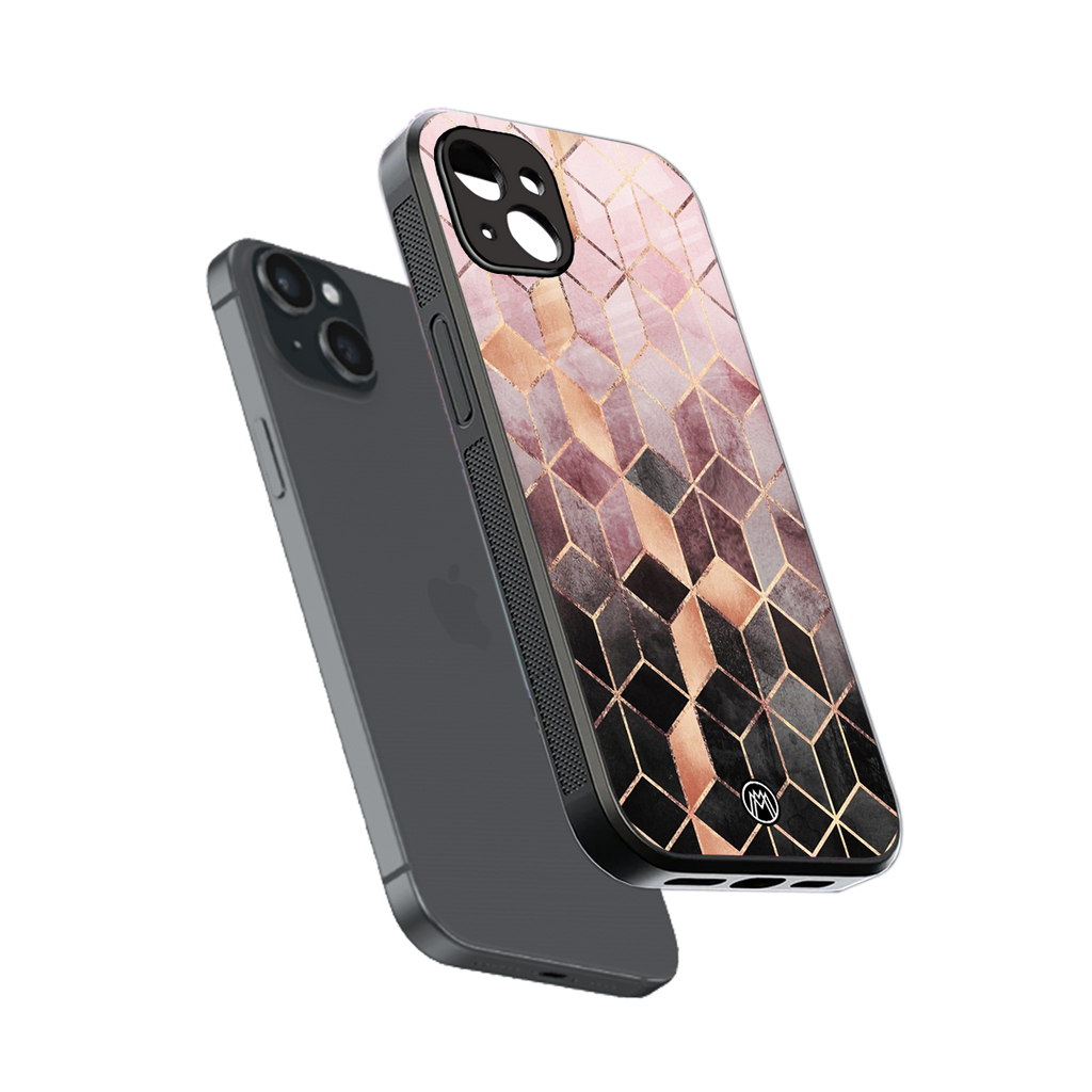 mermaid skin pink edition back phone cover | glass case for iphone 15 plus
