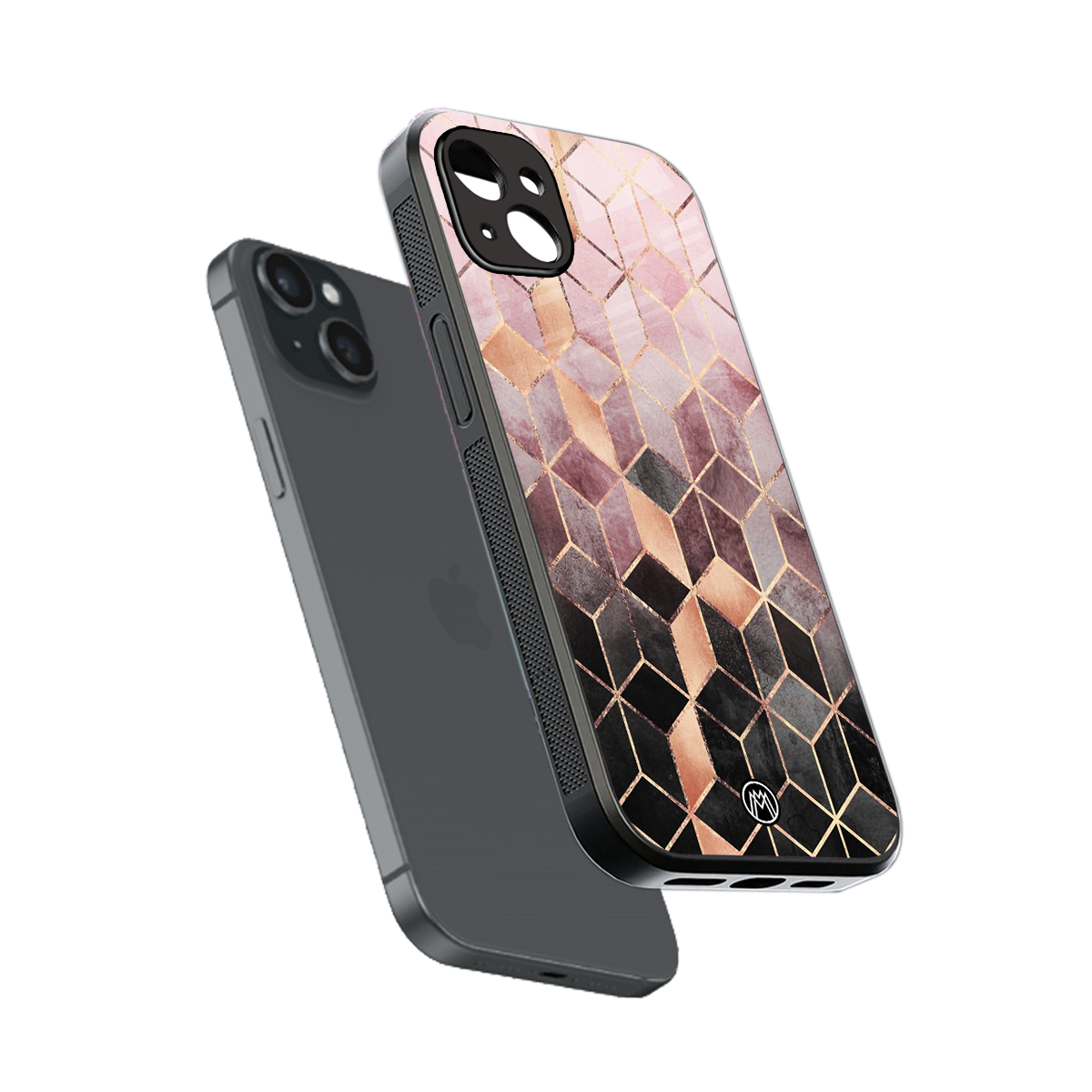 mermaid skin pink edition back phone cover | glass case for iphone 15 plus