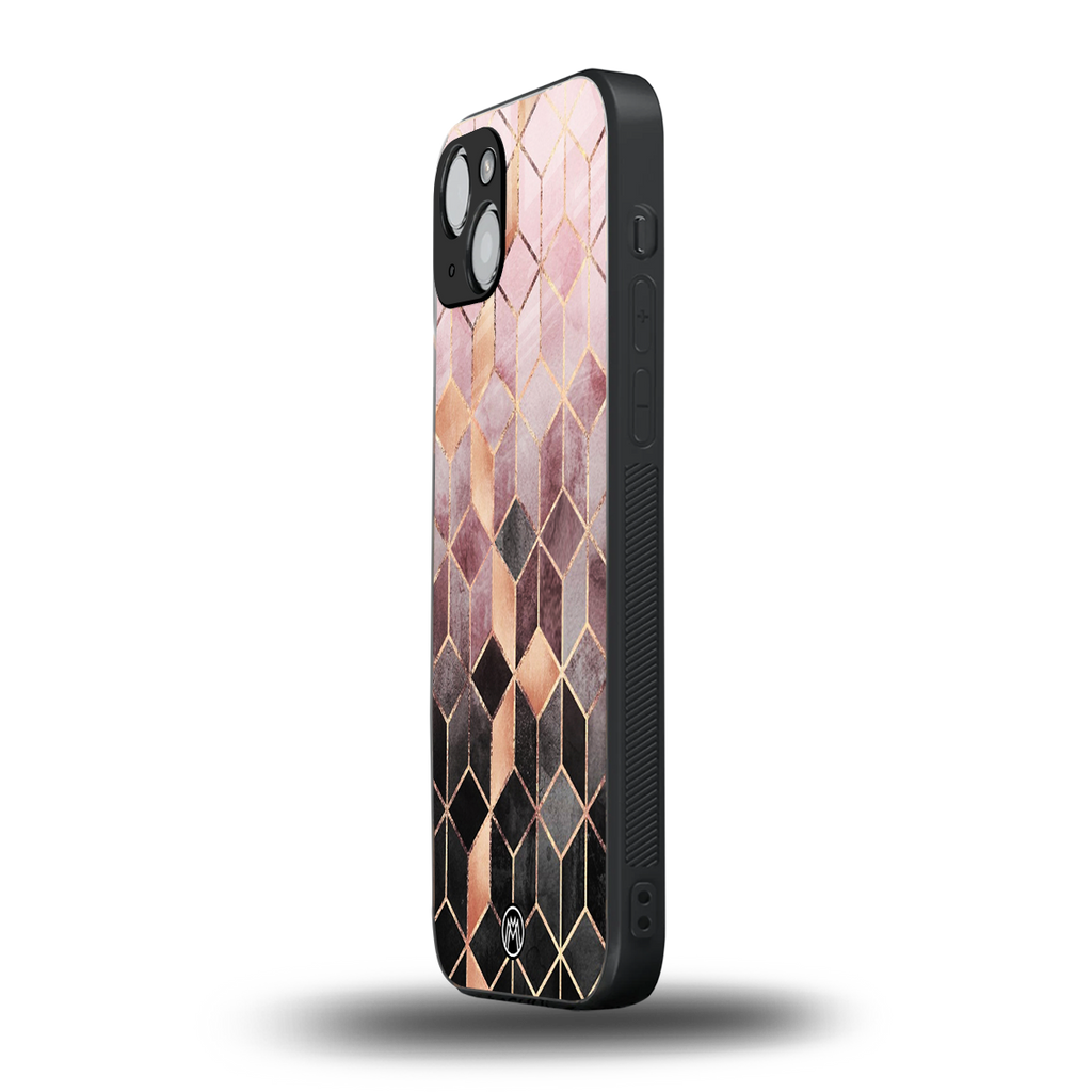 mermaid skin pink edition back phone cover | glass case for iphone 15 plus