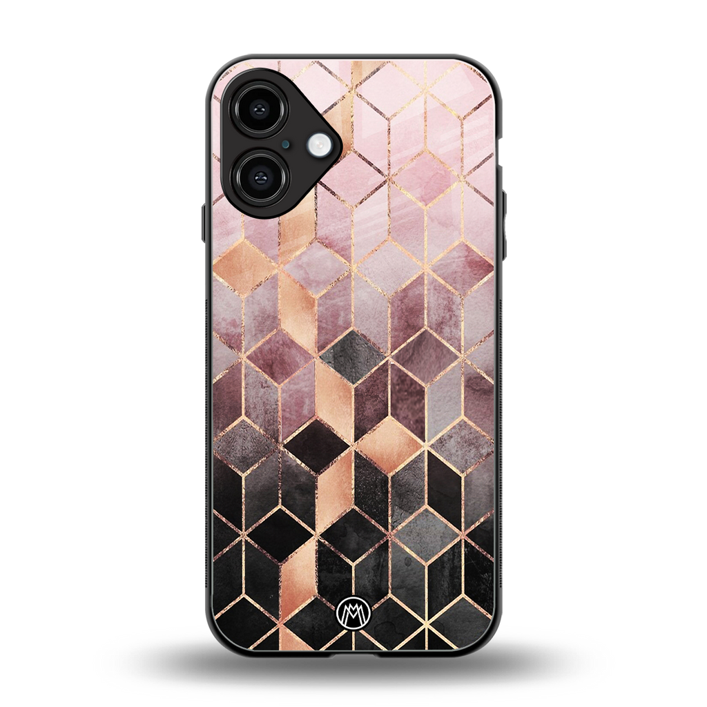 mermaid skin pink edition back phone cover | glass case for iphone 16 plus