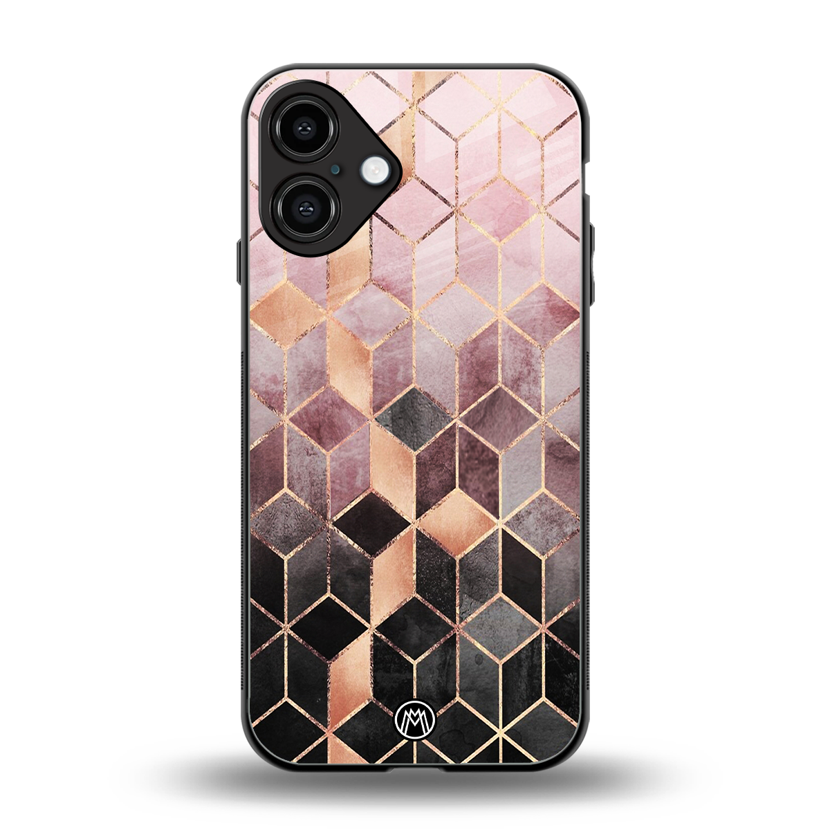 mermaid skin pink edition back phone cover | glass case for iphone 16 plus