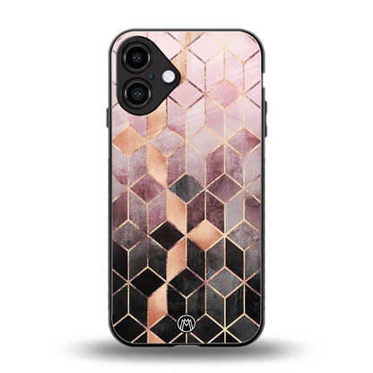 mermaid skin pink edition back phone cover | glass case for iphone 16 plus