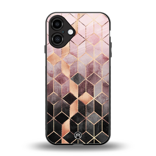 mermaid skin pink edition back phone cover | glass case for iphone 16 plus