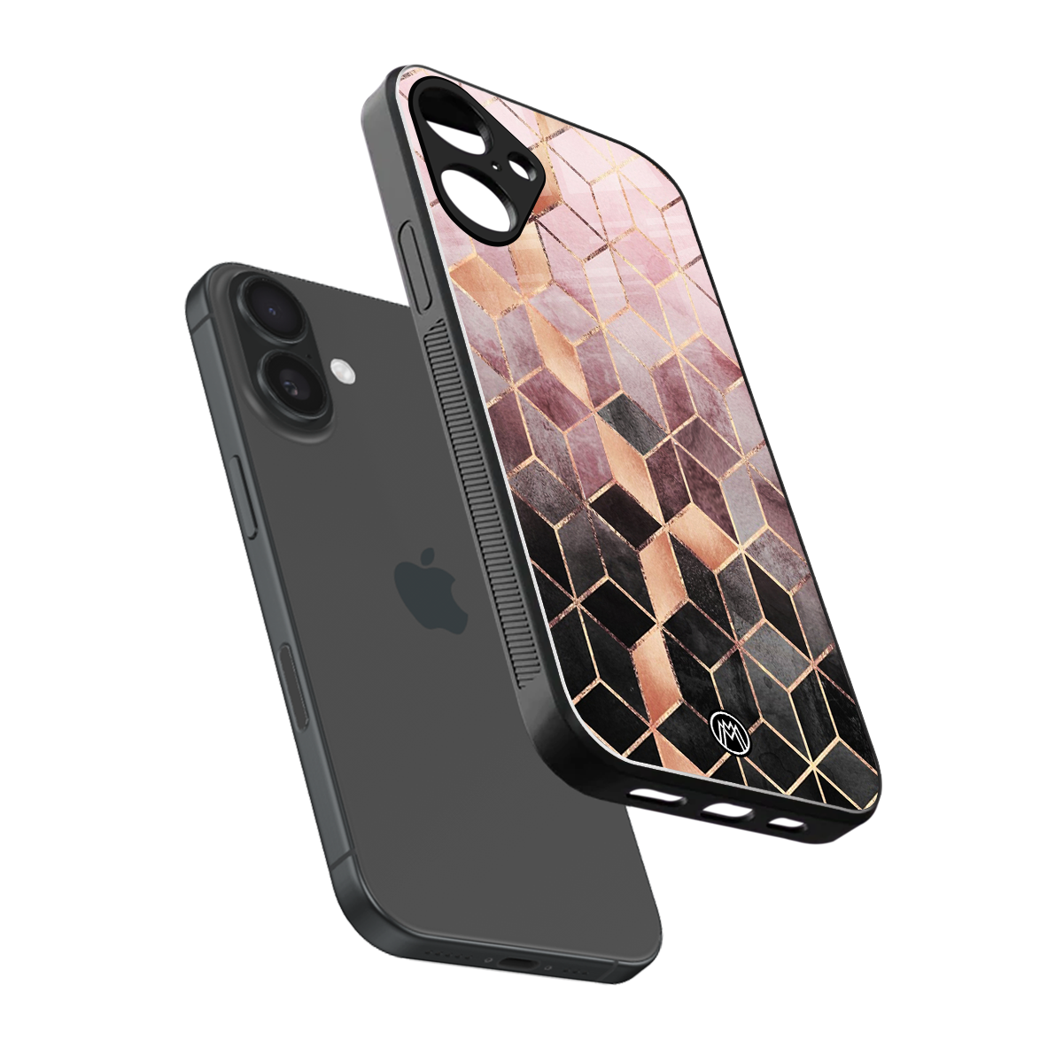 mermaid skin pink edition back phone cover | glass case for iphone 16 plus