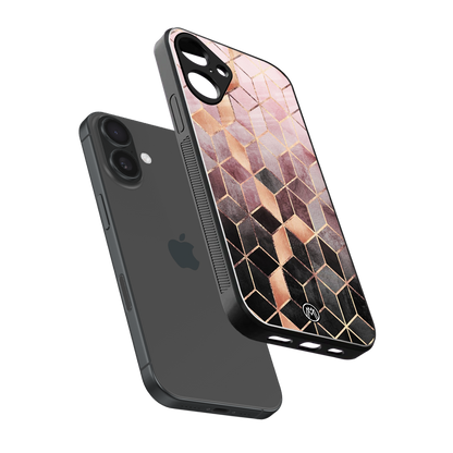 mermaid skin pink edition back phone cover | glass case for iphone 16 plus