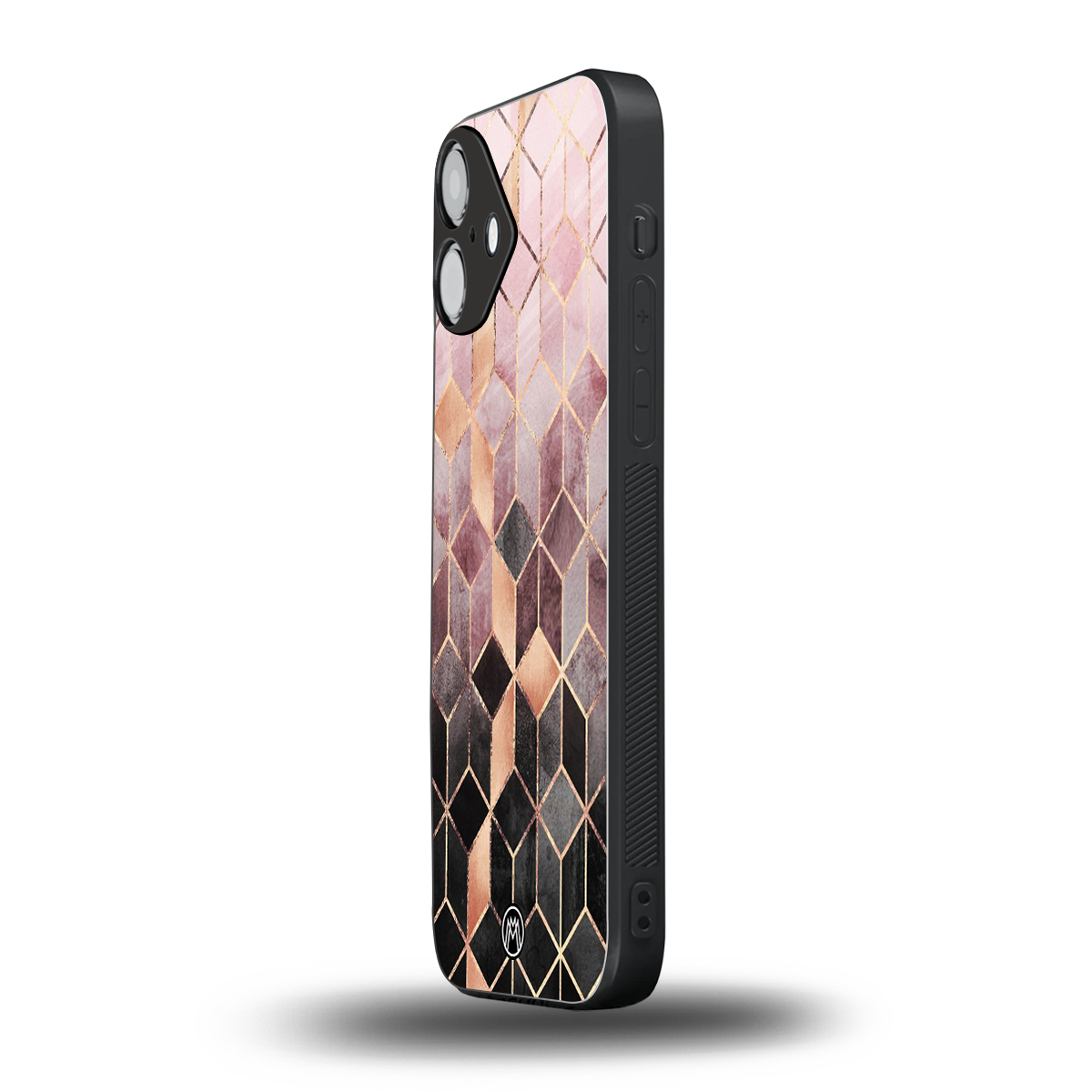 mermaid skin pink edition back phone cover | glass case for iphone 16 plus