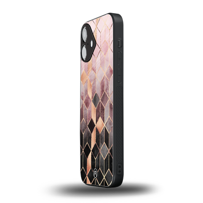 mermaid skin pink edition back phone cover | glass case for iphone 16 plus