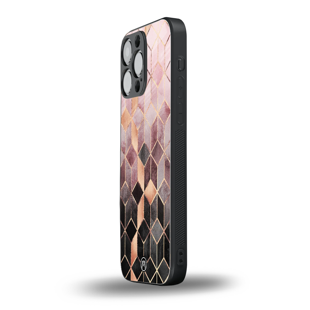 mermaid skin pink edition back phone cover | glass case for iphone 16 pro max