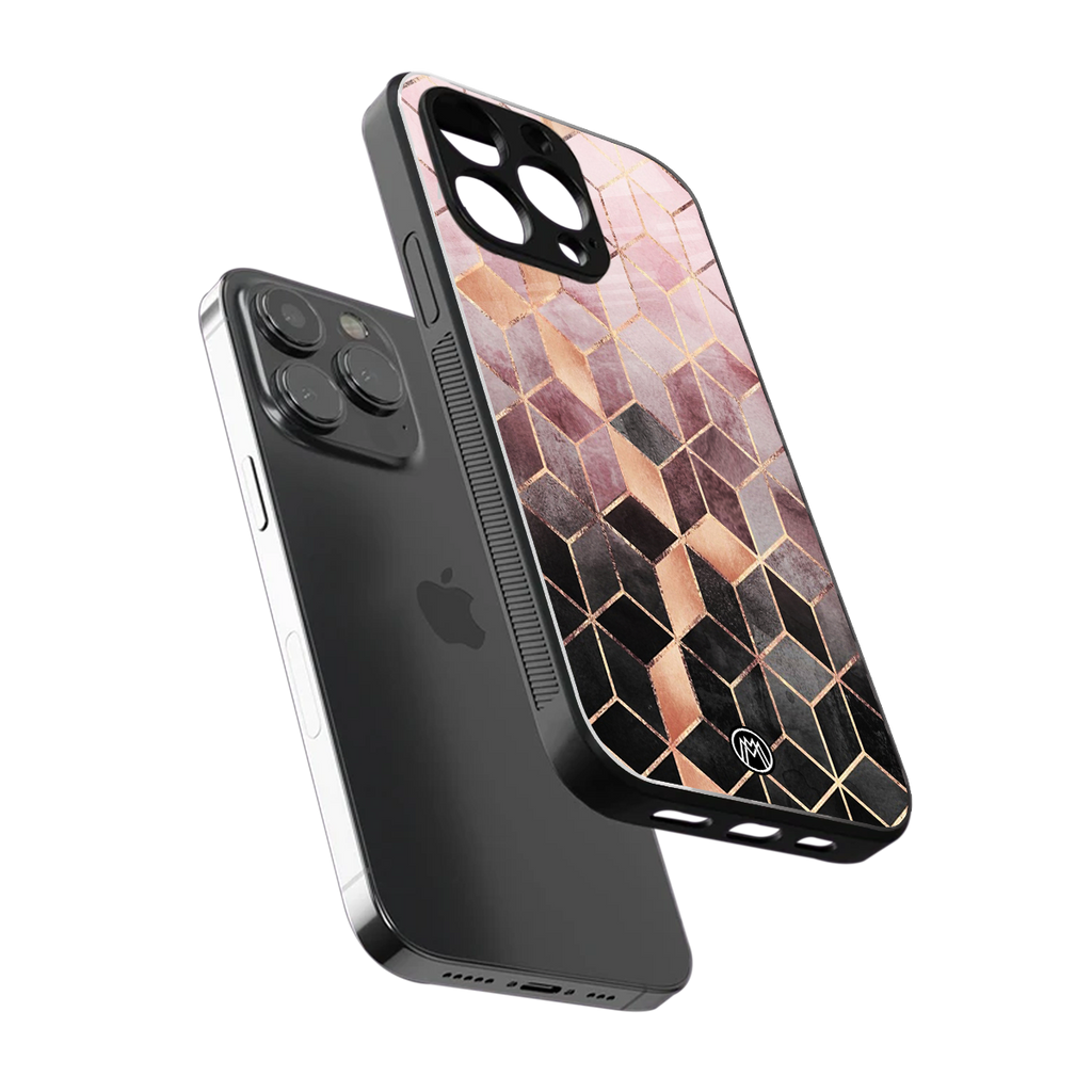 mermaid skin pink edition back phone cover | glass case for iphone 16 pro