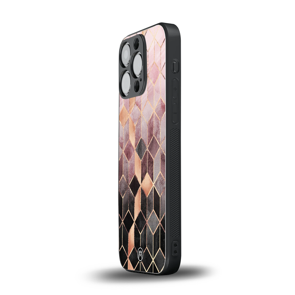 mermaid skin pink edition back phone cover | glass case for iphone 16 pro
