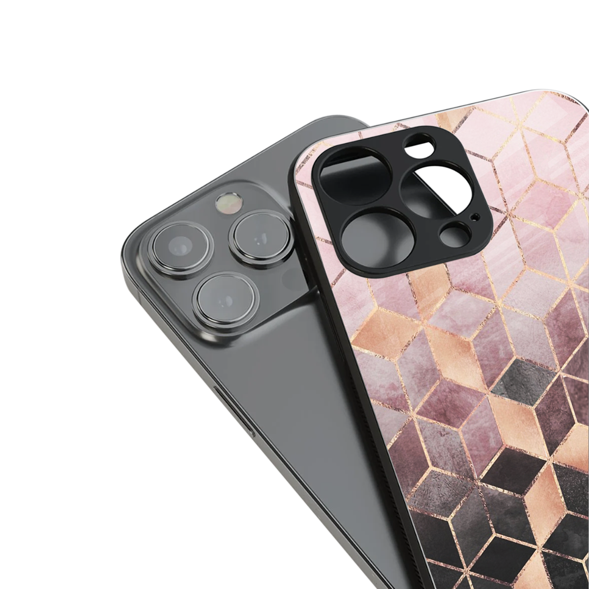 mermaid skin pink edition back phone cover | glass case for iphone 16 pro