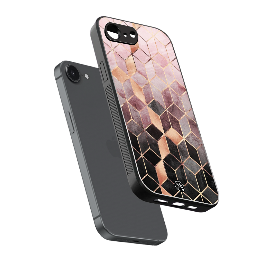 mermaid skin pink edition back phone cover | glass case for iphone 16e
