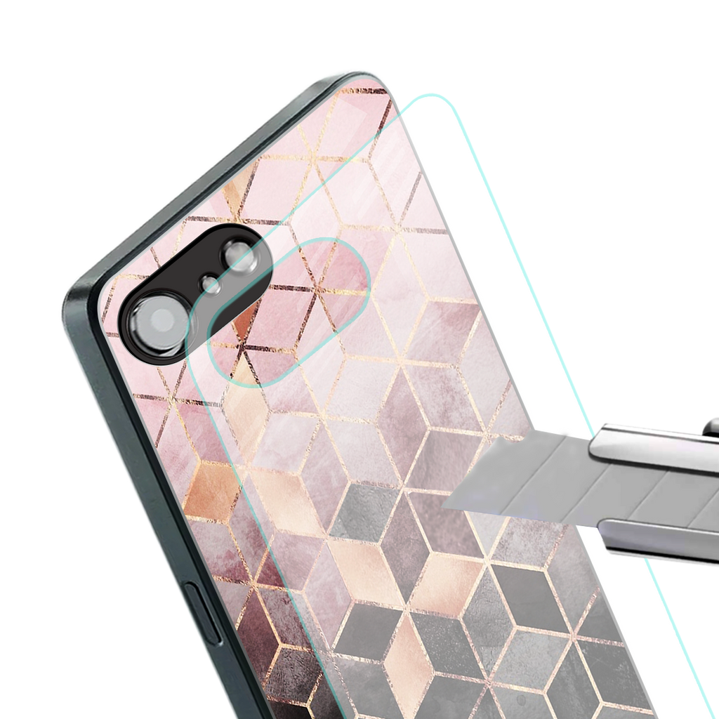 mermaid skin pink edition back phone cover | glass case for iphone 16e