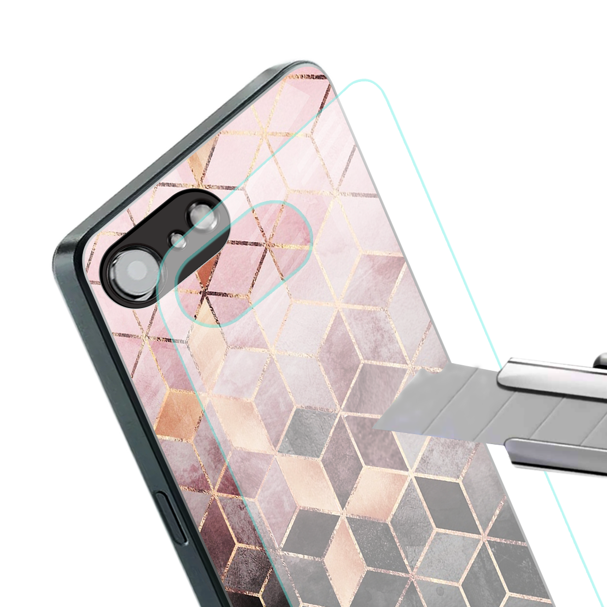 mermaid skin pink edition back phone cover | glass case for iphone 16e