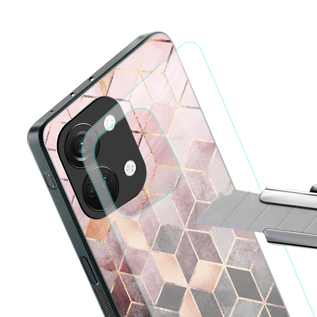 mermaid skin pink edition back phone cover | glass case for oneplus nord 3