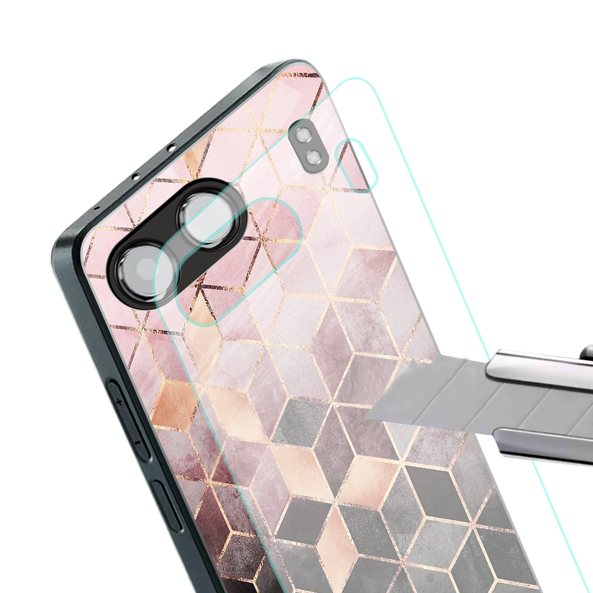 mermaid skin pink edition back phone cover | glass case for oneplus nord 4