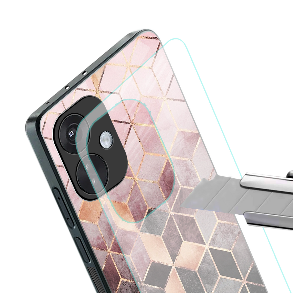 mermaid skin pink edition back phone cover | glass case for oneplus nord ce 3