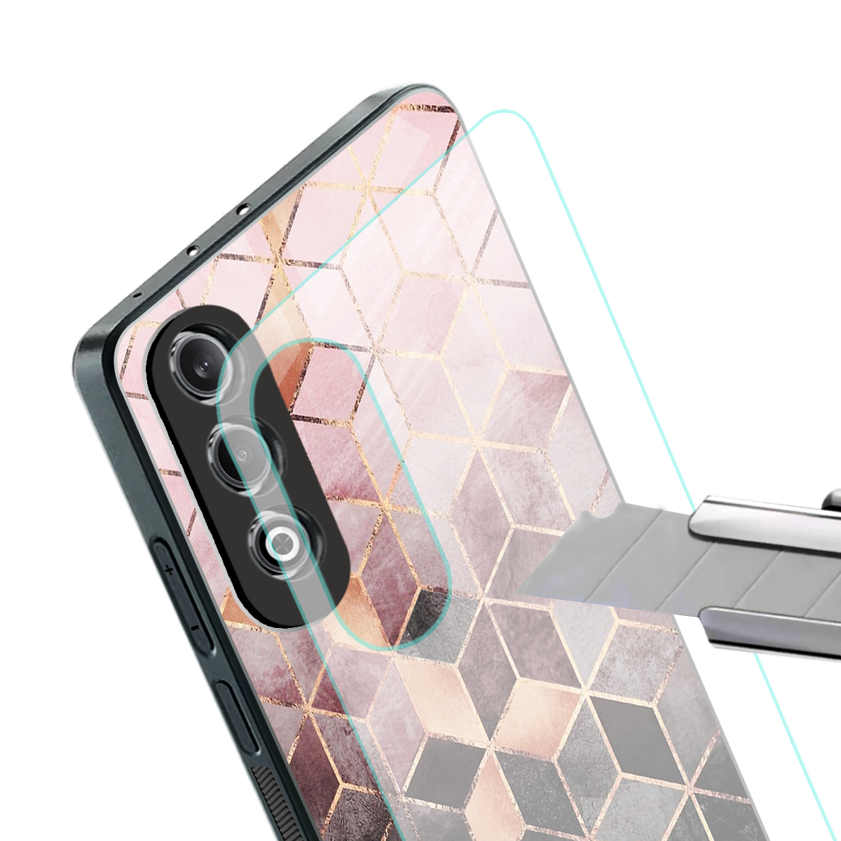 mermaid skin pink edition back phone cover | glass case for oneplus nord ce 4