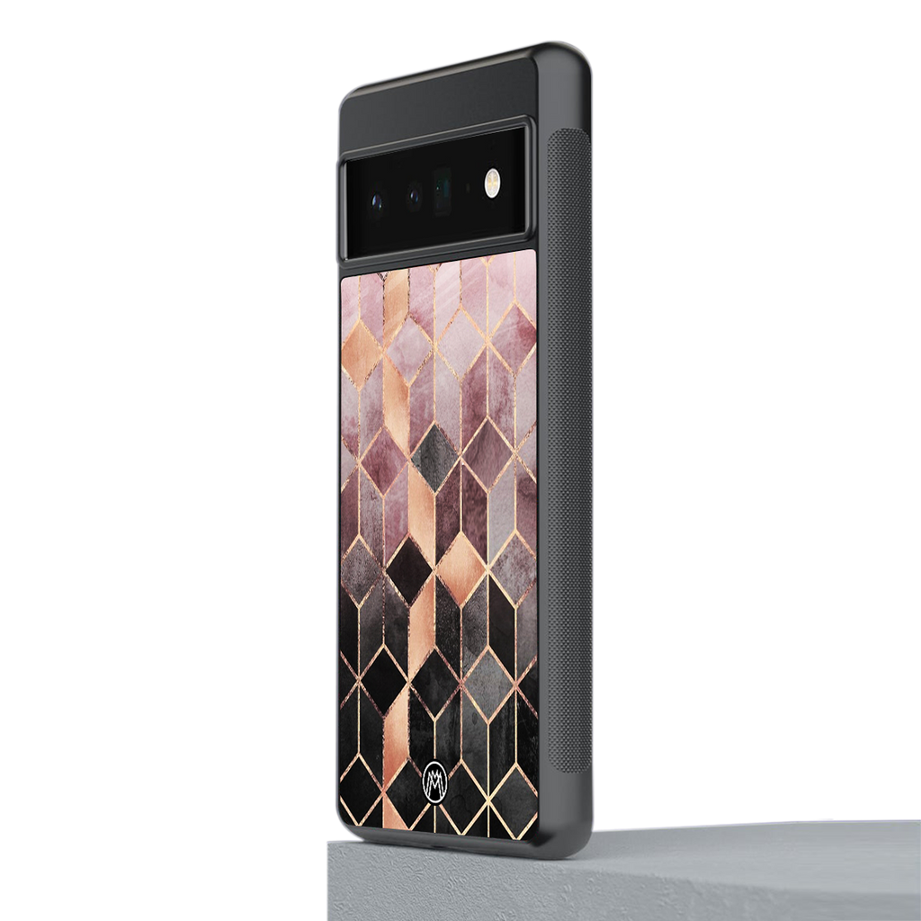mermaid skin pink edition back phone cover | glass case for google pixel 6 pro