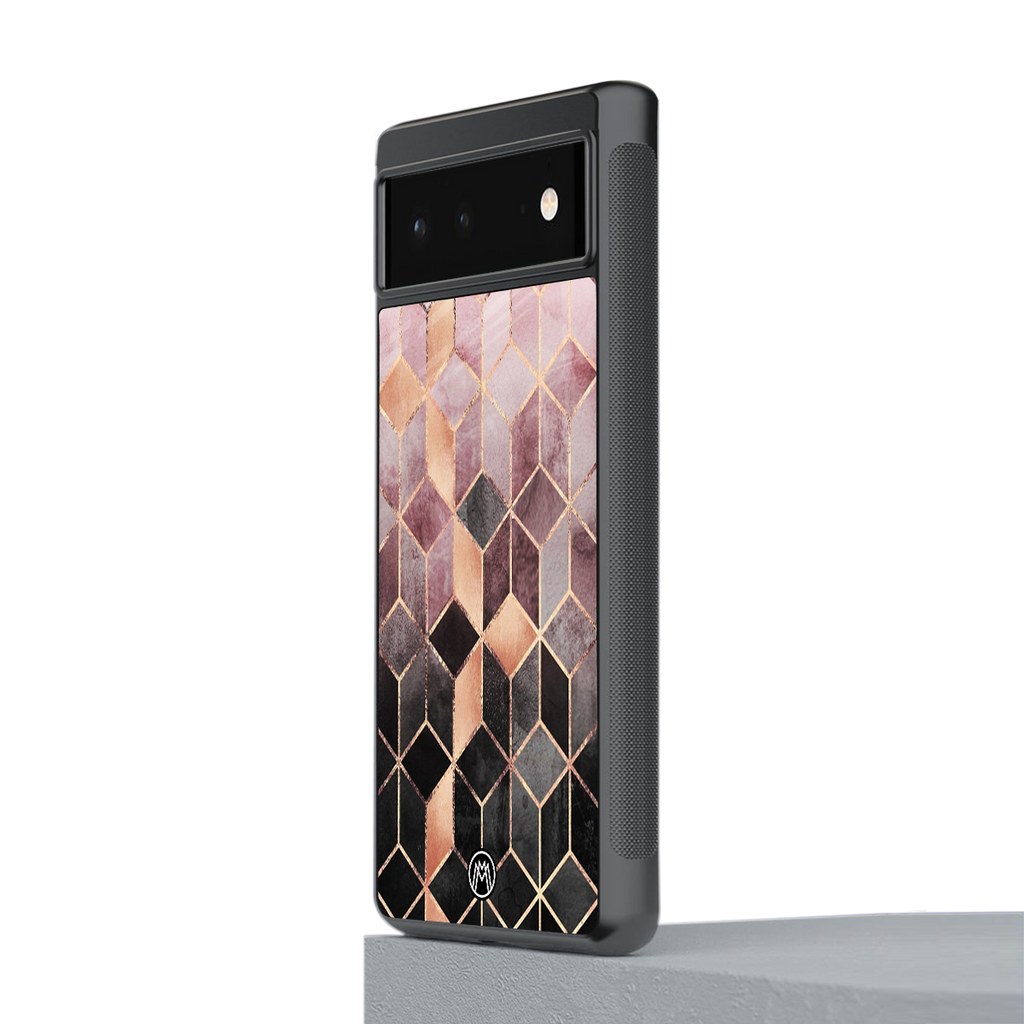 mermaid skin pink edition back phone cover | glass case for google pixel 6