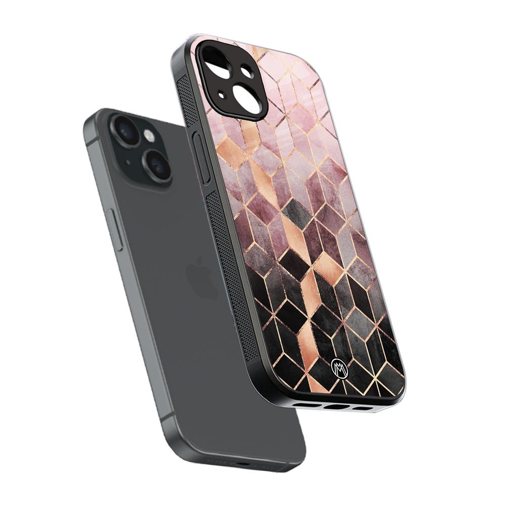 mermaid skin pink edition back phone cover | glass case for iphone 15