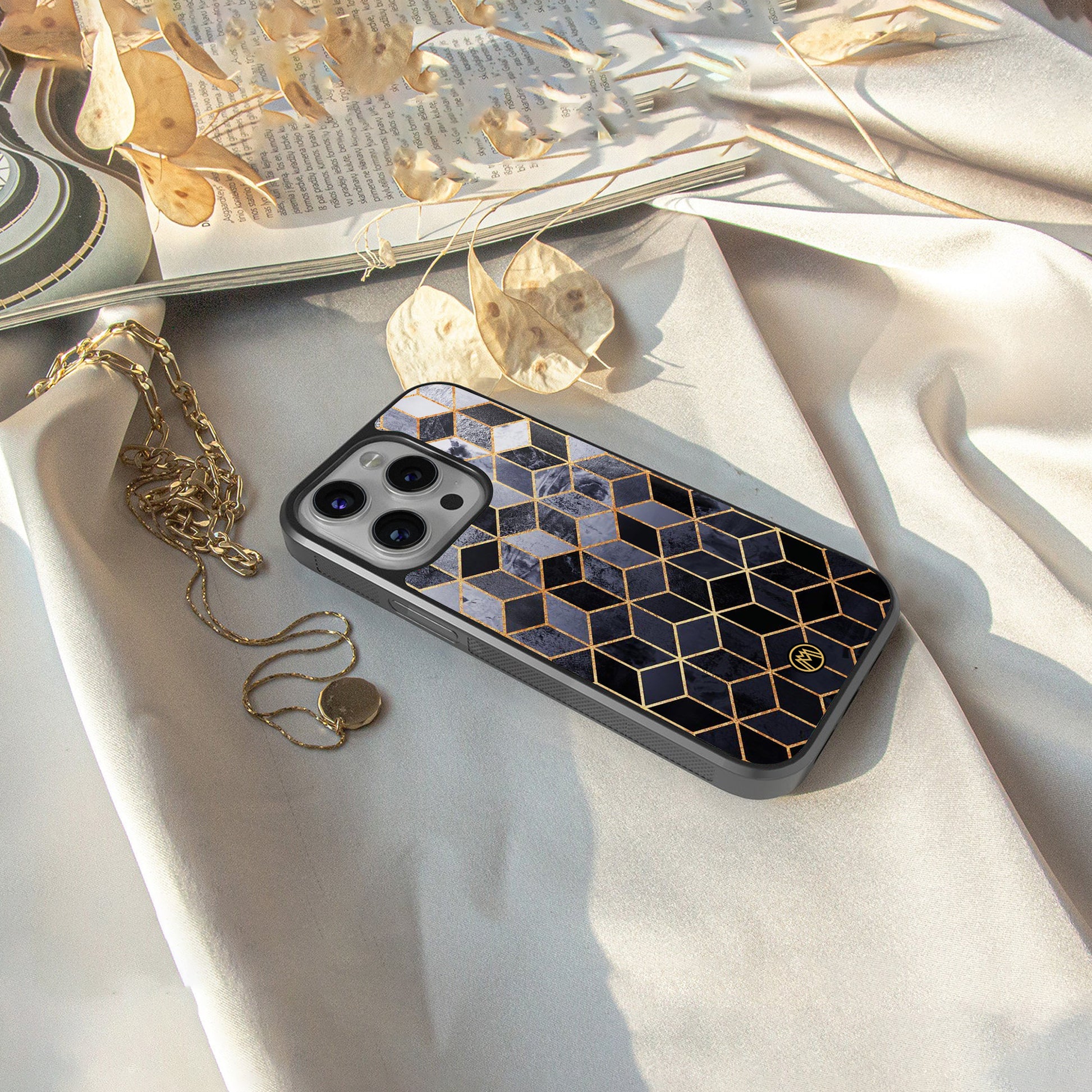 mermaid skin grey edition back phone cover | glass case for iphone 16 pro max