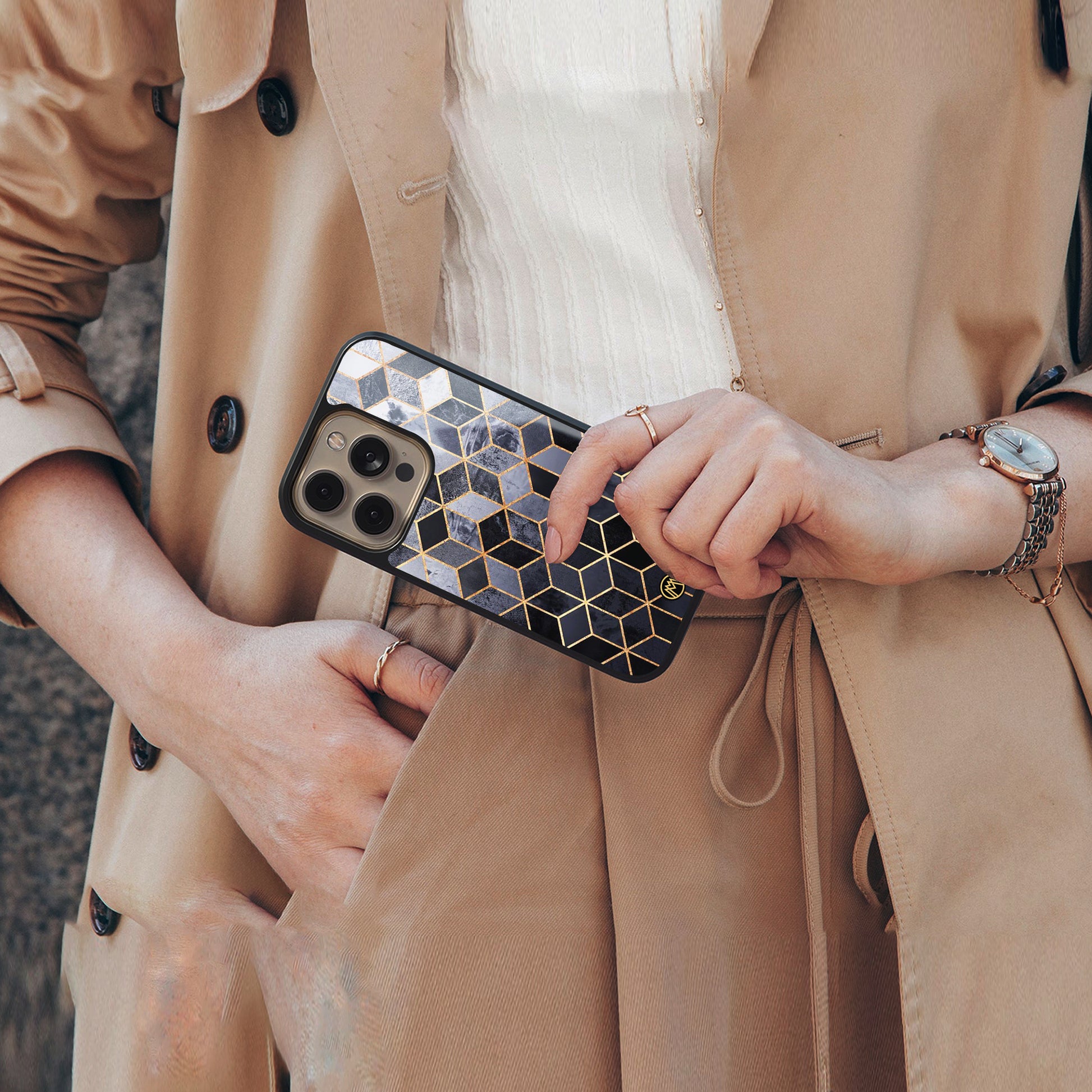 mermaid skin grey edition back phone cover | glass case for google pixel 9 pro