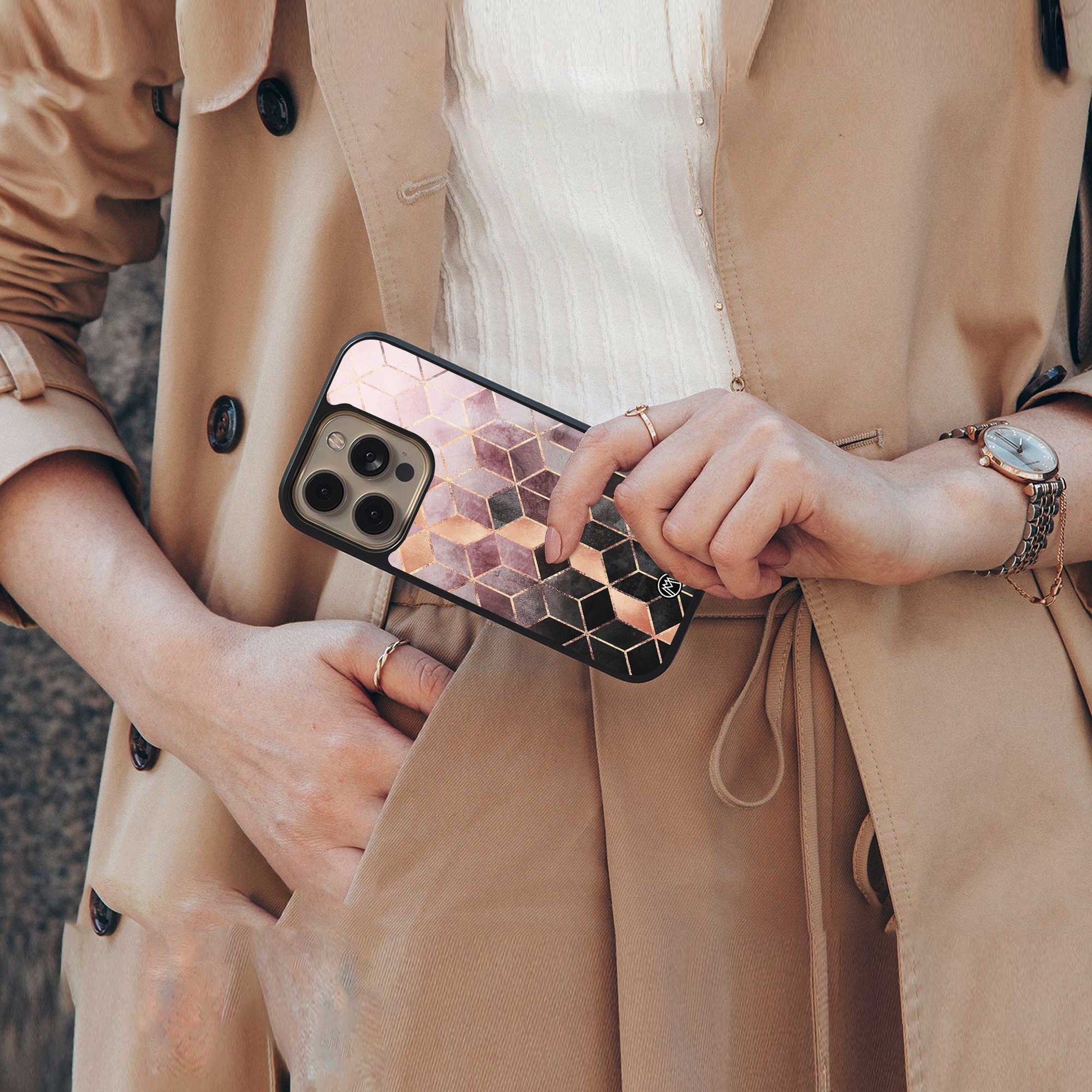 mermaid skin pink edition back phone cover | glass case for iphone 13 mini
