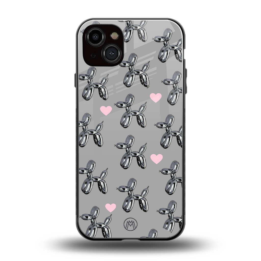 metallic unicorns back phone cover | glass case for iphone 15 plus