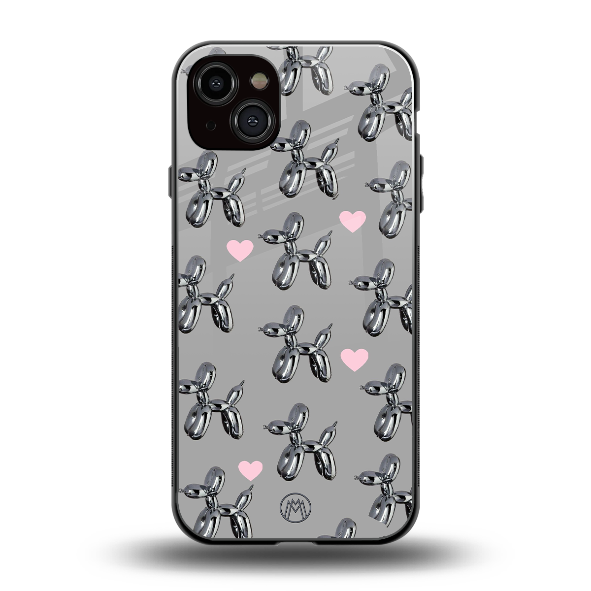 metallic unicorns back phone cover | glass case for iphone 15 plus