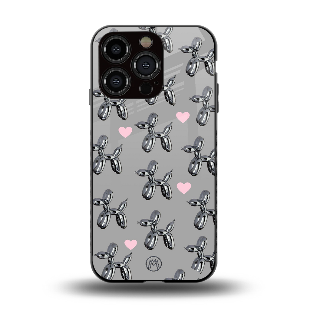 metallic unicorns back phone cover | glass case for iphone 15 pro