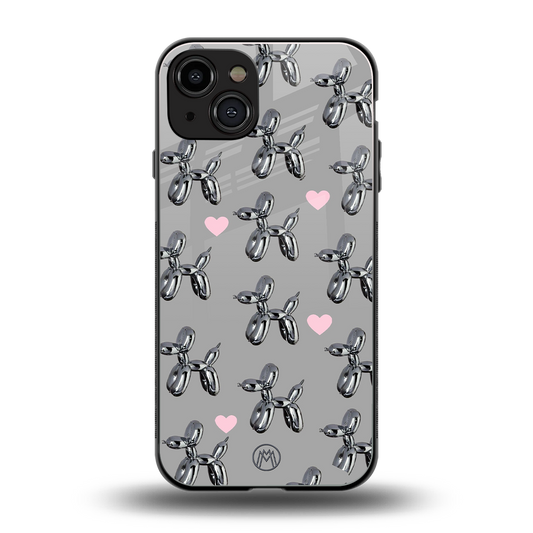 metallic unicorns back phone cover | glass case for iphone 15