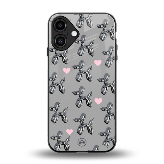metallic unicorns back phone cover | glass case for iphone 16 plus
