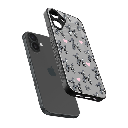 metallic unicorns back phone cover | glass case for iphone 16 plus