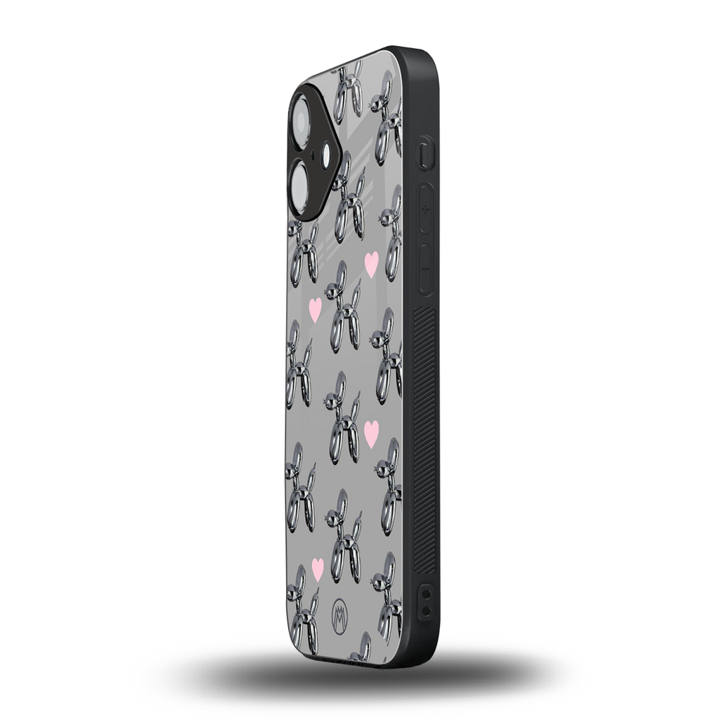 metallic unicorns back phone cover | glass case for iphone 16 plus