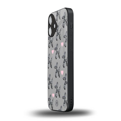 metallic unicorns back phone cover | glass case for iphone 16 plus