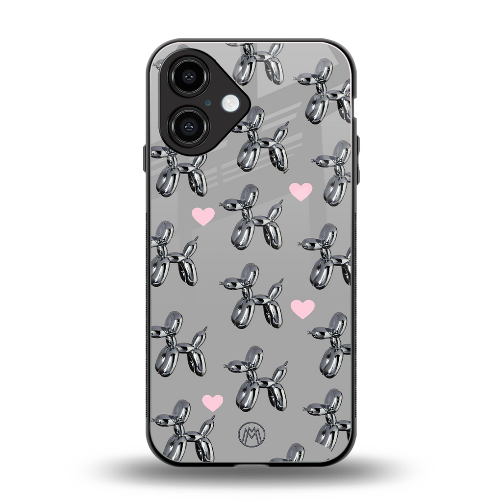 metallic unicorns back phone cover | glass case for iphone 16