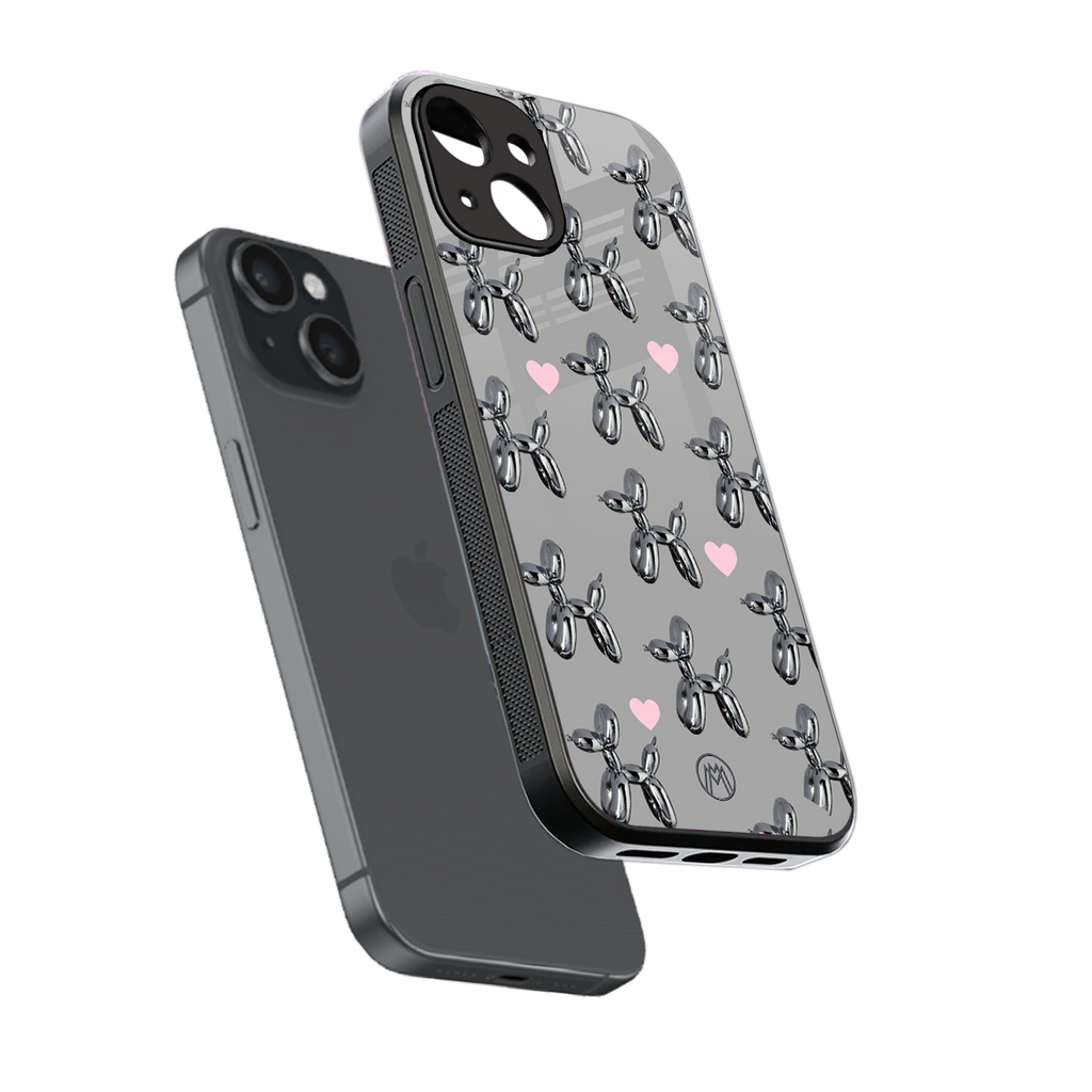 metallic unicorns back phone cover | glass case for iphone 15