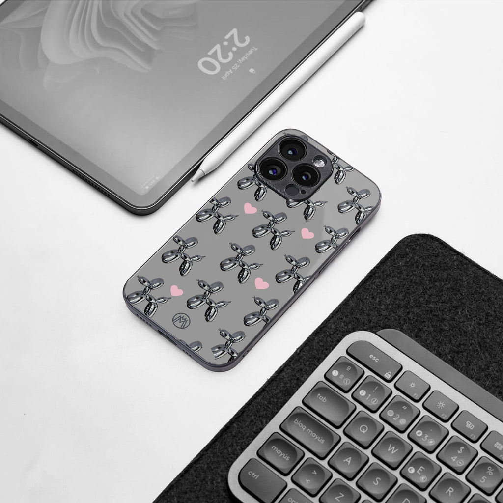 metallic unicorns back phone cover | glass case for iphone 16 pro