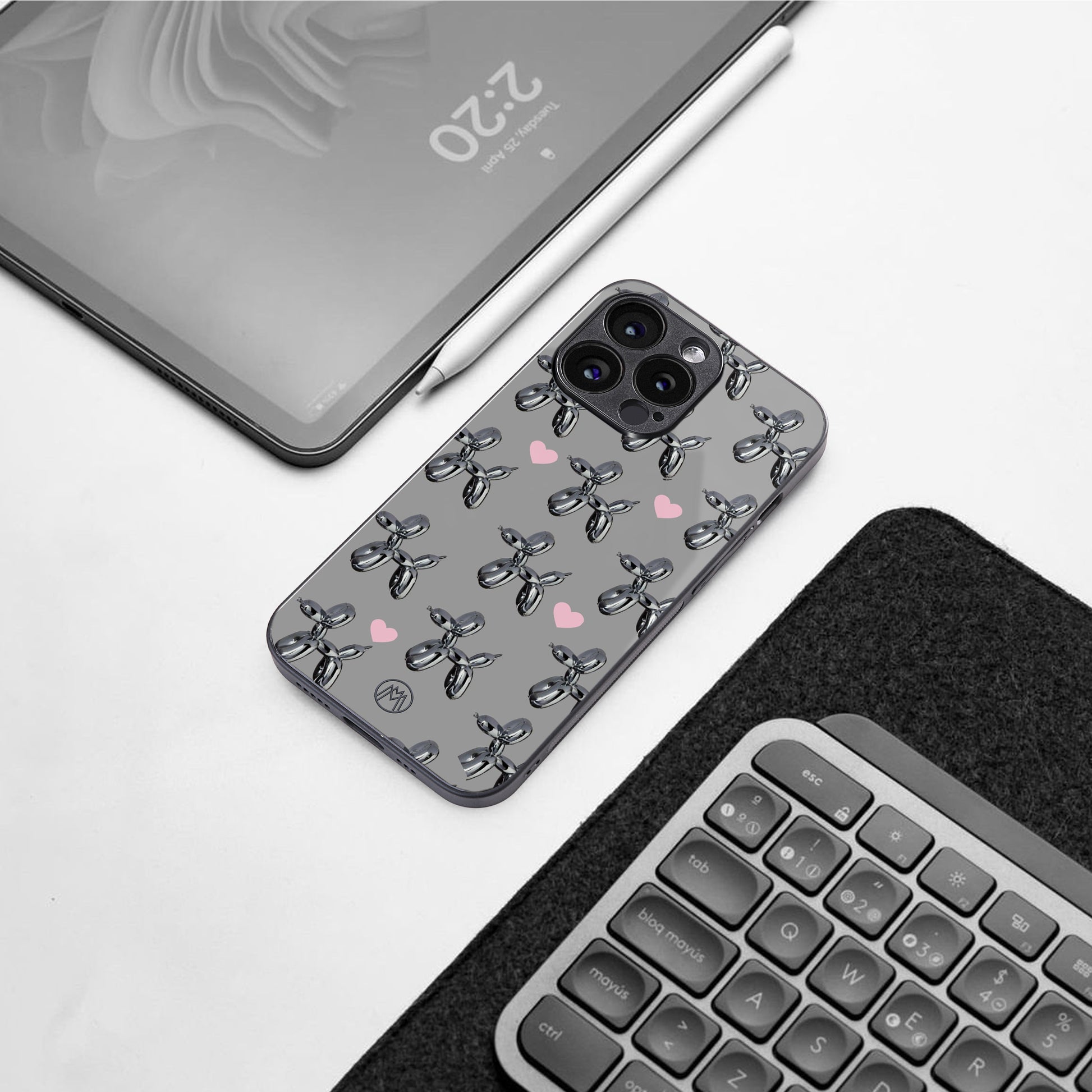 metallic unicorns back phone cover | glass case for iphone 16 pro max