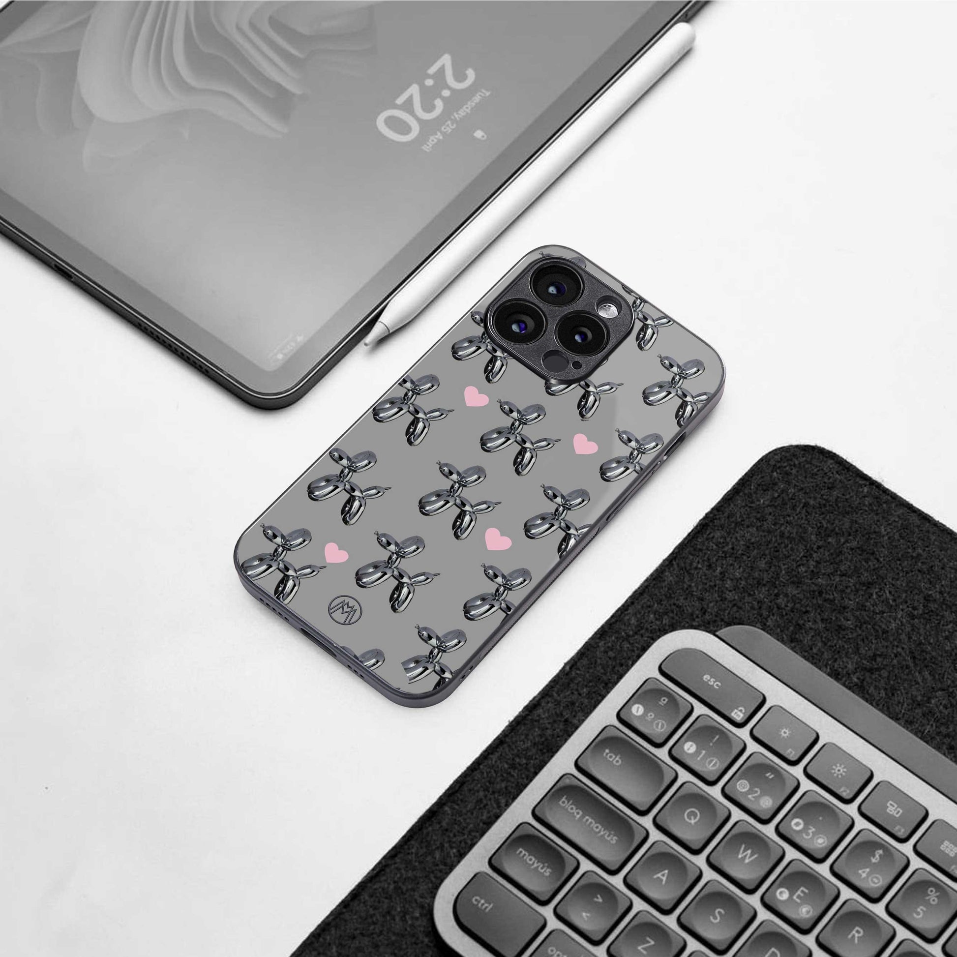 metallic unicorns back phone cover | glass case for iphone 14 pro
