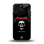 metallica black back phone cover | glass case for iphone 13 pro